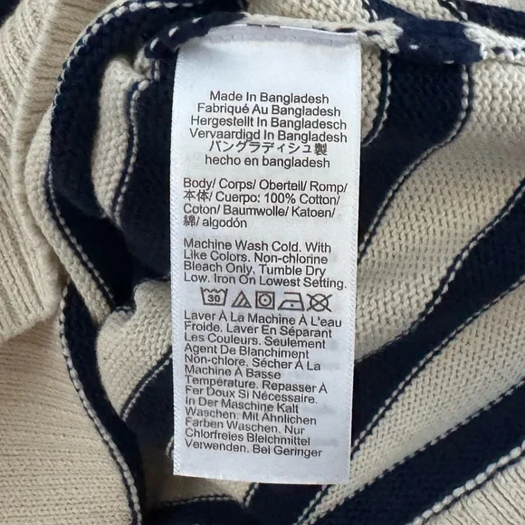 NWT J. Crew Striped Cotton Sweater Pullover Crew Classic Fisherman Nautical XL - Picture 11 of 13
